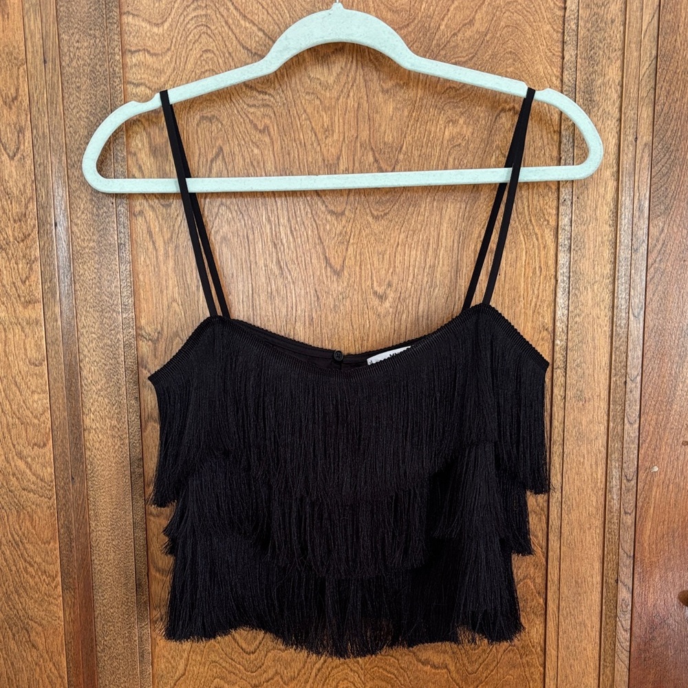 Black Fringe Cami Top